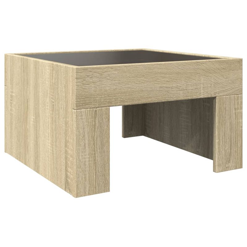 Casa si Gradina - Mobilier - Mese si birouri - Masute de cafea - Masuta de cafea cu LED infinity, stejar sonoma, 50x50x30 cm - Infinity.ro