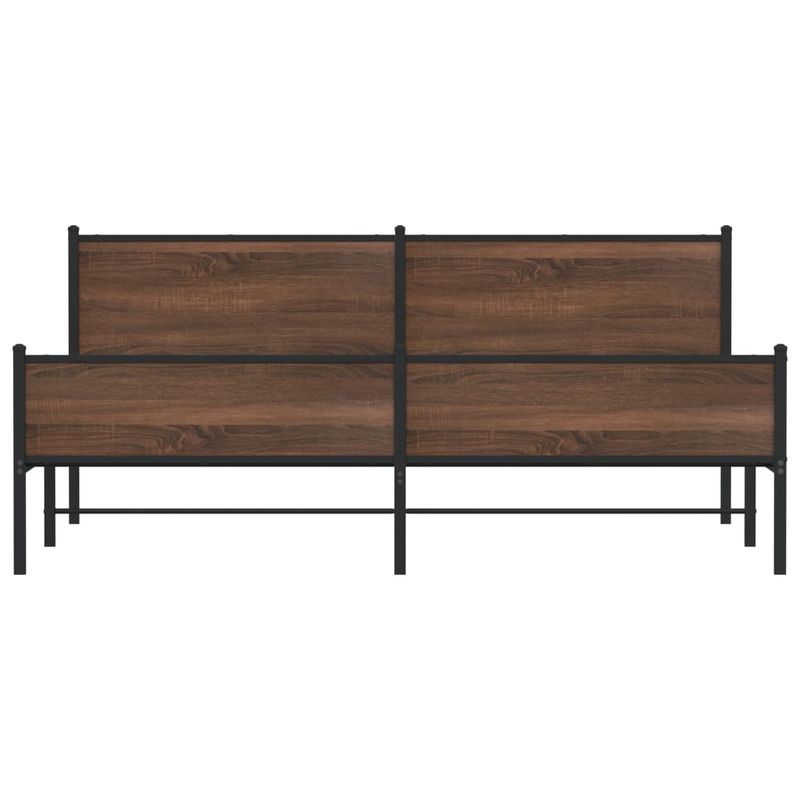 Casa si Gradina - Mobilier - Paturi si accesorii - Paturi - Cadru de pat metalic fara saltea, stejar maro, 193x203 cm - Infinity.ro