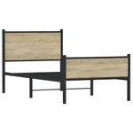 Casa si Gradina - Mobilier - Paturi si accesorii - Paturi - Cadru de pat metalic fara saltea, stejar sonoma, 80x200 cm - Infinity.ro