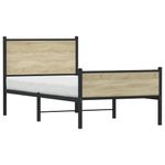 Casa si Gradina - Mobilier - Paturi si accesorii - Paturi - Cadru de pat metalic fara saltea, stejar sonoma, 80x200 cm - Infinity.ro
