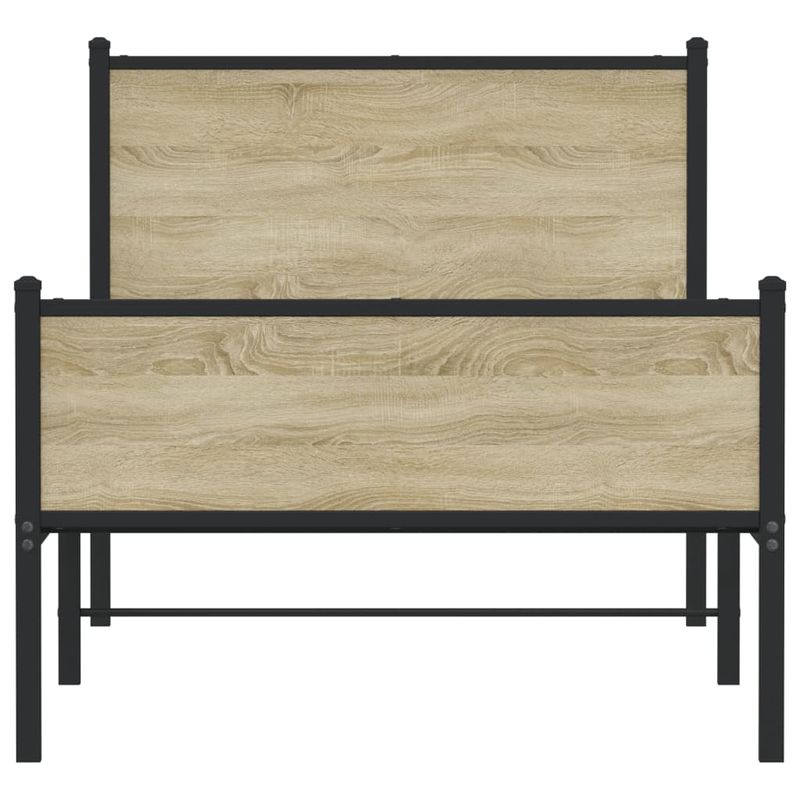 Casa si Gradina - Mobilier - Paturi si accesorii - Paturi - Cadru de pat metalic fara saltea, stejar sonoma, 80x200 cm - Infinity.ro