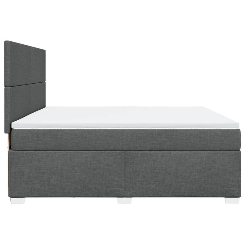 Casa si Gradina - Mobilier - Paturi si accesorii - Paturi - Pat box spring cu saltea, gri inchis, 180x200 cm, textil - Infinity.ro