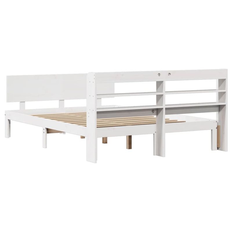 Casa si Gradina - Mobilier - Paturi si accesorii - Paturi - Cadru de pat cu tablie, alb, 150x200 cm lemn masiv pin - Infinity.ro