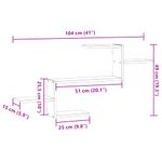 Casa si Gradina - Mobilier - Biblioteci si rafturi - Rafturi - Raft de perete, gri beton, 104x15x49 cm , lemn prelucrat - Infinity.ro