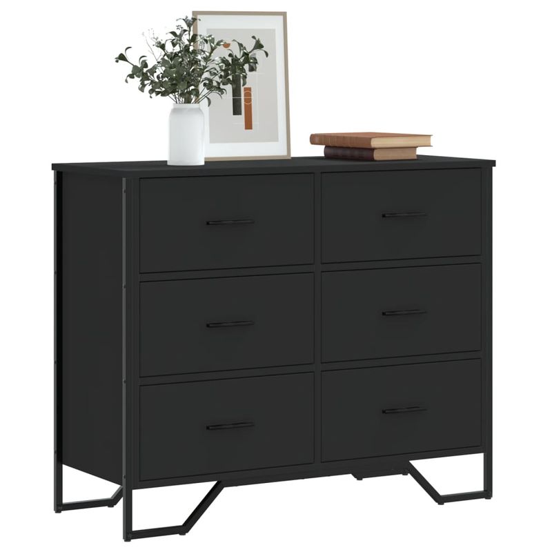 Casa si Gradina - Mobilier - Comode si corpuri - Comode - Comoda cu sertare, negru, 91x35,5x74,5 cm, lemn prelucrat - Infinity.ro