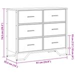 Casa si Gradina - Mobilier - Comode si corpuri - Comode - Comoda cu sertare, negru, 91x35,5x74,5 cm, lemn prelucrat - Infinity.ro