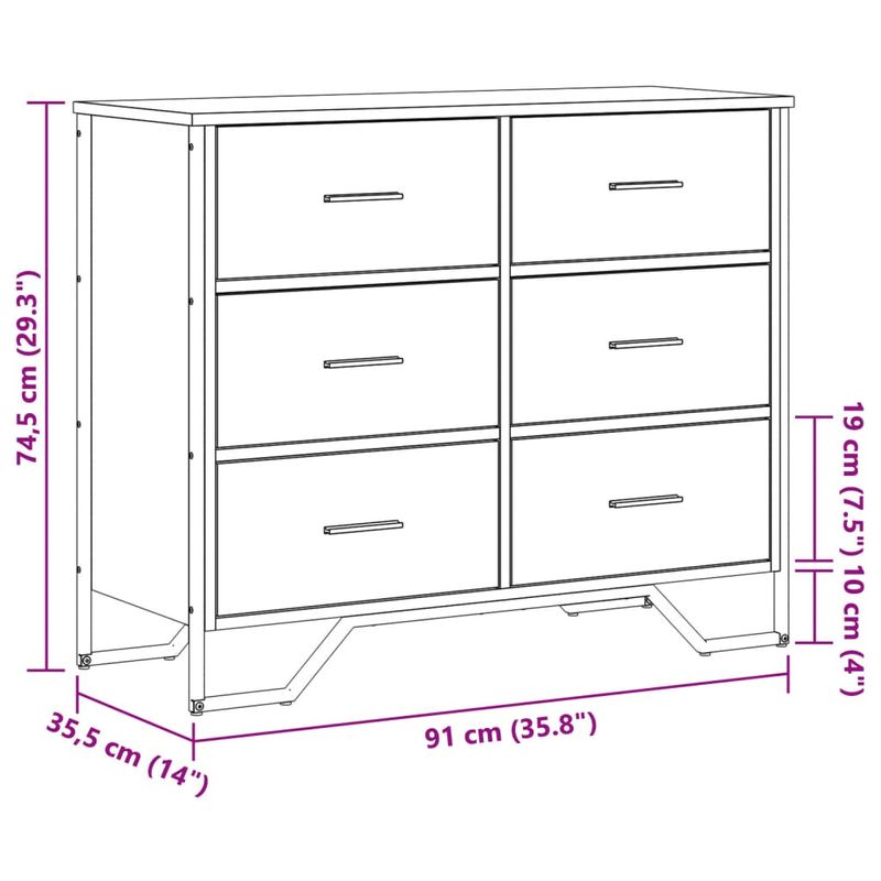 Casa si Gradina - Mobilier - Comode si corpuri - Comode - Comoda cu sertare, negru, 91x35,5x74,5 cm, lemn prelucrat - Infinity.ro