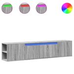 Casa si Gradina - Mobilier - Comode si corpuri - Comode - Comoda TV de perete cu lumini LED, gri sonoma, 180x31x39,5 cm - Infinity.ro