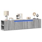 Casa si Gradina - Mobilier - Comode si corpuri - Comode - Comoda TV de perete cu lumini LED, gri sonoma, 180x31x39,5 cm - Infinity.ro