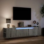 Casa si Gradina - Mobilier - Comode si corpuri - Comode - Comoda TV de perete cu lumini LED, gri sonoma, 180x31x39,5 cm - Infinity.ro