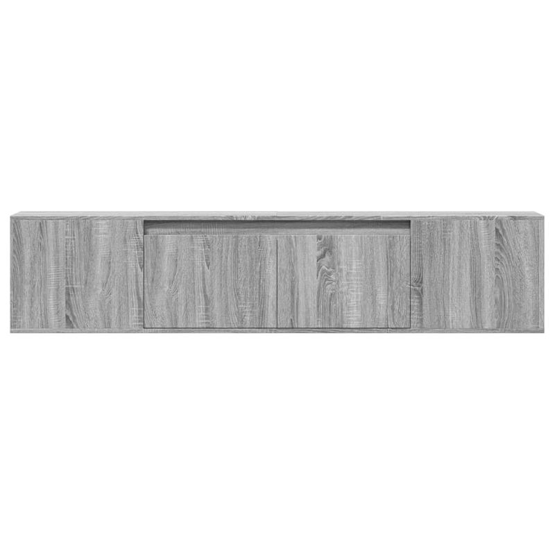 Casa si Gradina - Mobilier - Comode si corpuri - Comode - Comoda TV de perete cu lumini LED, gri sonoma, 180x31x39,5 cm - Infinity.ro