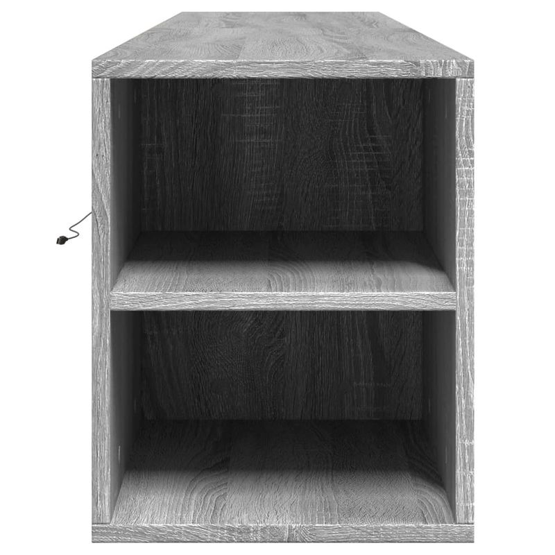 Casa si Gradina - Mobilier - Comode si corpuri - Comode - Comoda TV de perete cu lumini LED, gri sonoma, 180x31x39,5 cm - Infinity.ro