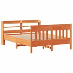 Casa si Gradina - Mobilier - Paturi si accesorii - Paturi - Cadru pat fara saltea, maro ceruit, 160x200 cm, lemn masiv pin - Infinity.ro