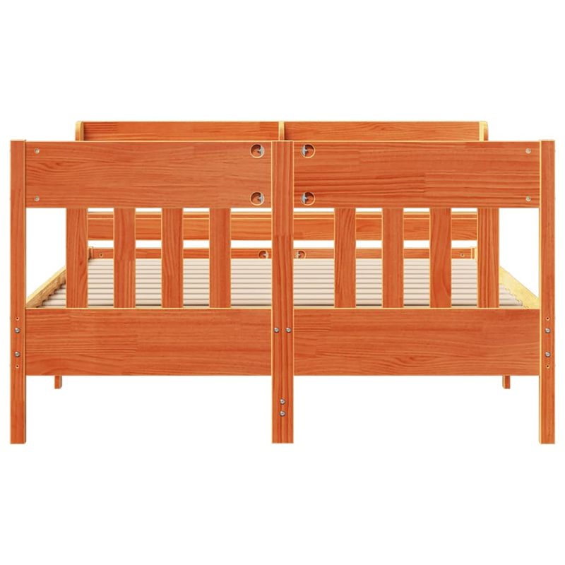 Casa si Gradina - Mobilier - Paturi si accesorii - Paturi - Cadru pat fara saltea, maro ceruit, 160x200 cm, lemn masiv pin - Infinity.ro
