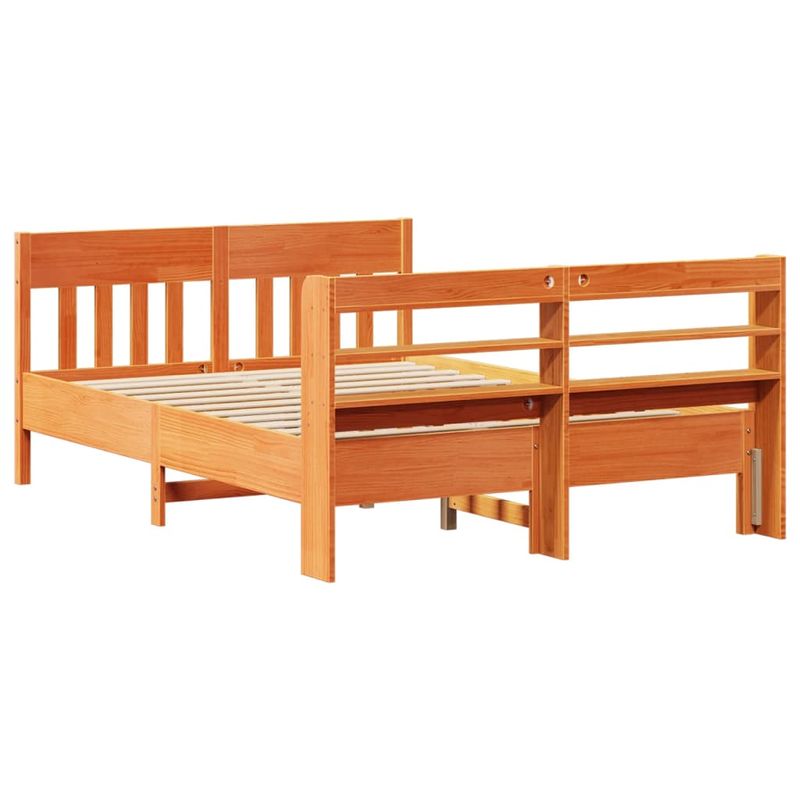 Casa si Gradina - Mobilier - Paturi si accesorii - Paturi - Cadru pat fara saltea, maro ceruit, 160x200 cm, lemn masiv pin - Infinity.ro