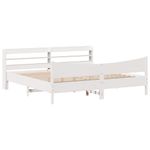 Casa si Gradina - Mobilier - Paturi si accesorii - Paturi - Cadru de pat cu tablie, alb, 180x200 cm, lemn masiv de pin - Infinity.ro