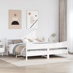 Casa si Gradina - Mobilier - Paturi si accesorii - Paturi - Cadru de pat cu tablie, alb, 180x200 cm, lemn masiv de pin - Infinity.ro