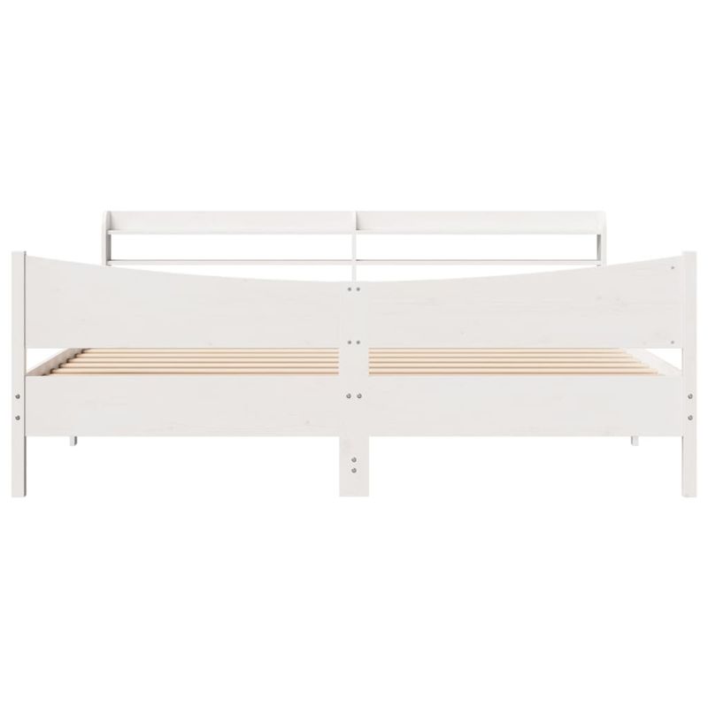 Casa si Gradina - Mobilier - Paturi si accesorii - Paturi - Cadru de pat cu tablie, alb, 180x200 cm, lemn masiv de pin - Infinity.ro