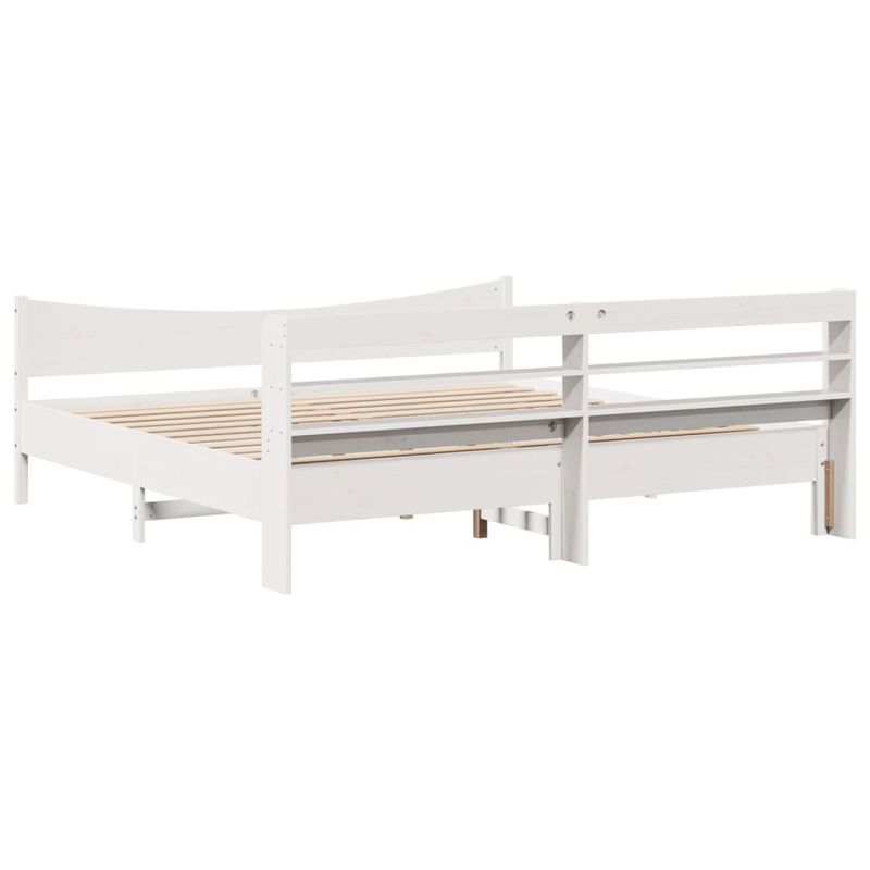 Casa si Gradina - Mobilier - Paturi si accesorii - Paturi - Cadru de pat cu tablie, alb, 180x200 cm, lemn masiv de pin - Infinity.ro