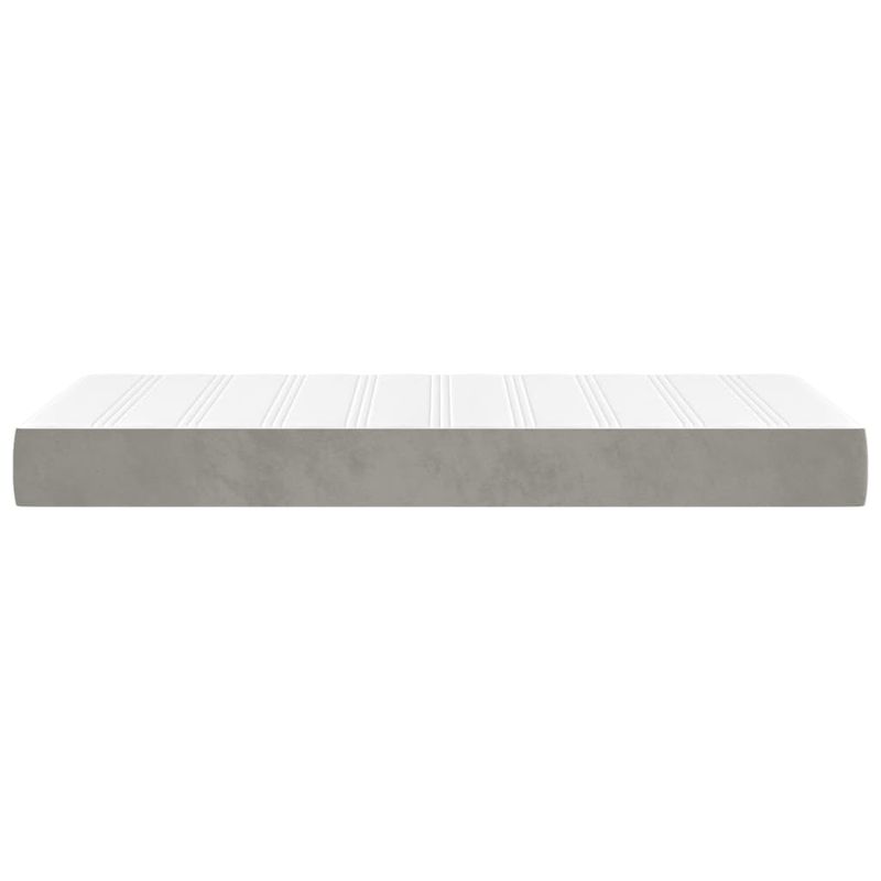 Casa si Gradina - Mobilier - Saltele si somiere - Saltele - Saltea de pat cu arcuri, gri deschis, 80x220x20 cm, catifea - Infinity.ro