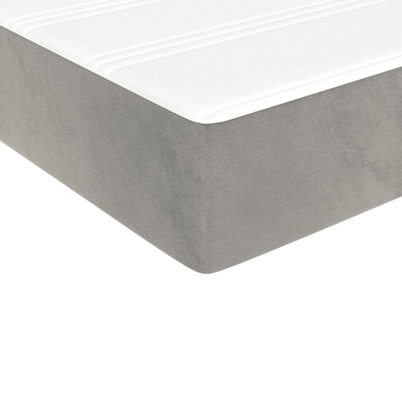 Casa si Gradina - Mobilier - Saltele si somiere - Saltele - Saltea de pat cu arcuri, gri deschis, 80x220x20 cm, catifea - Infinity.ro