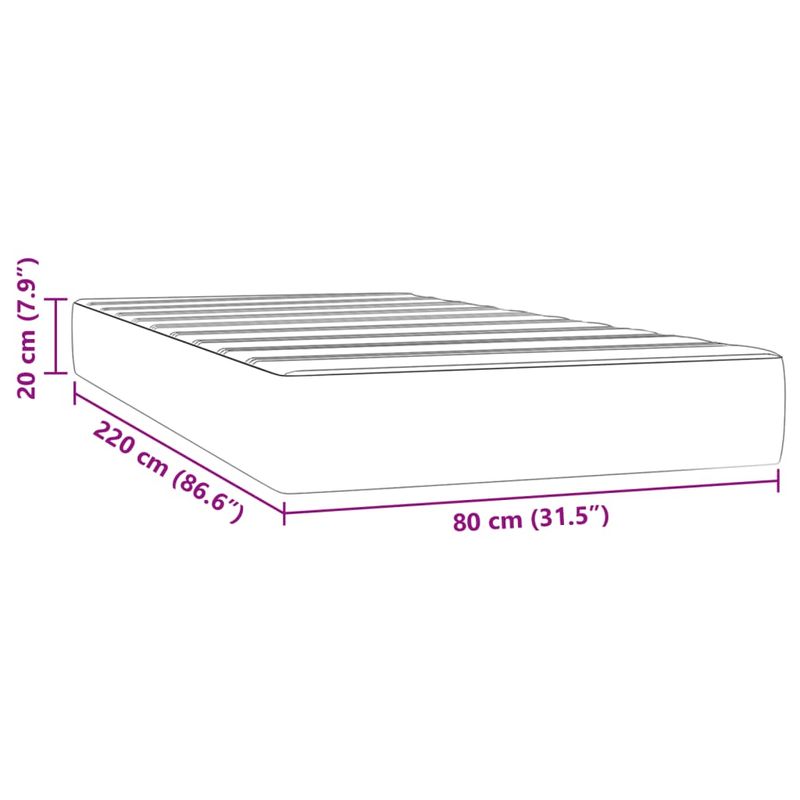 Casa si Gradina - Mobilier - Saltele si somiere - Saltele - Saltea de pat cu arcuri, gri deschis, 80x220x20 cm, catifea - Infinity.ro