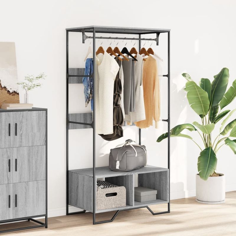 Casa si Gradina - Mobilier - Organizare si depozitare - Cuiere - Sifonier, gri sonoma, 90x50x180 cm, lemn prelucrat - Infinity.ro