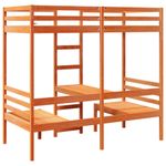 Casa si Gradina - Mobilier - Paturi si accesorii - Paturi - Cadru pat etajat birou/scaune, maro, 80x200 cm, lemn masiv pin - Infinity.ro