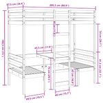 Casa si Gradina - Mobilier - Paturi si accesorii - Paturi - Cadru pat etajat birou/scaune, maro, 80x200 cm, lemn masiv pin - Infinity.ro