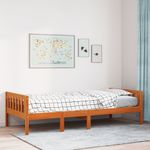 Casa si Gradina - Mobilier - Paturi si accesorii - Paturi - Pat pentru copii fara saltea, maro, 75x190 cm, lemn masiv pin - Infinity.ro