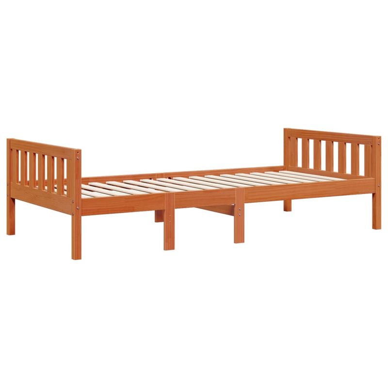 Casa si Gradina - Mobilier - Paturi si accesorii - Paturi - Pat pentru copii fara saltea, maro, 75x190 cm, lemn masiv pin - Infinity.ro