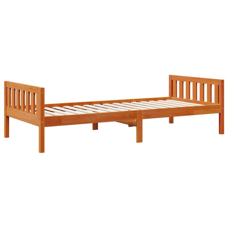 Casa si Gradina - Mobilier - Paturi si accesorii - Paturi - Pat pentru copii fara saltea, maro, 75x190 cm, lemn masiv pin - Infinity.ro