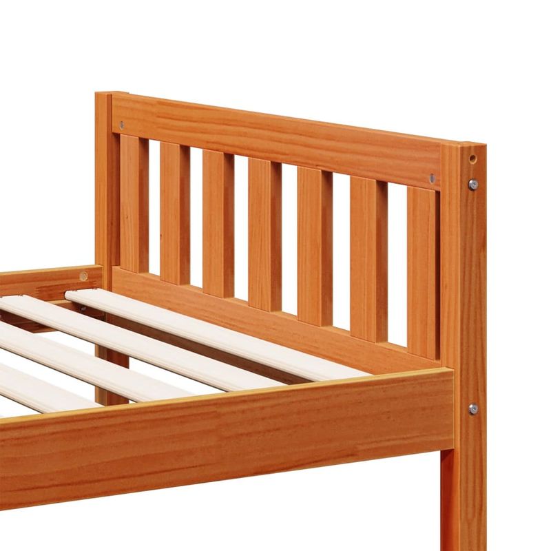 Casa si Gradina - Mobilier - Paturi si accesorii - Paturi - Pat pentru copii fara saltea, maro, 75x190 cm, lemn masiv pin - Infinity.ro