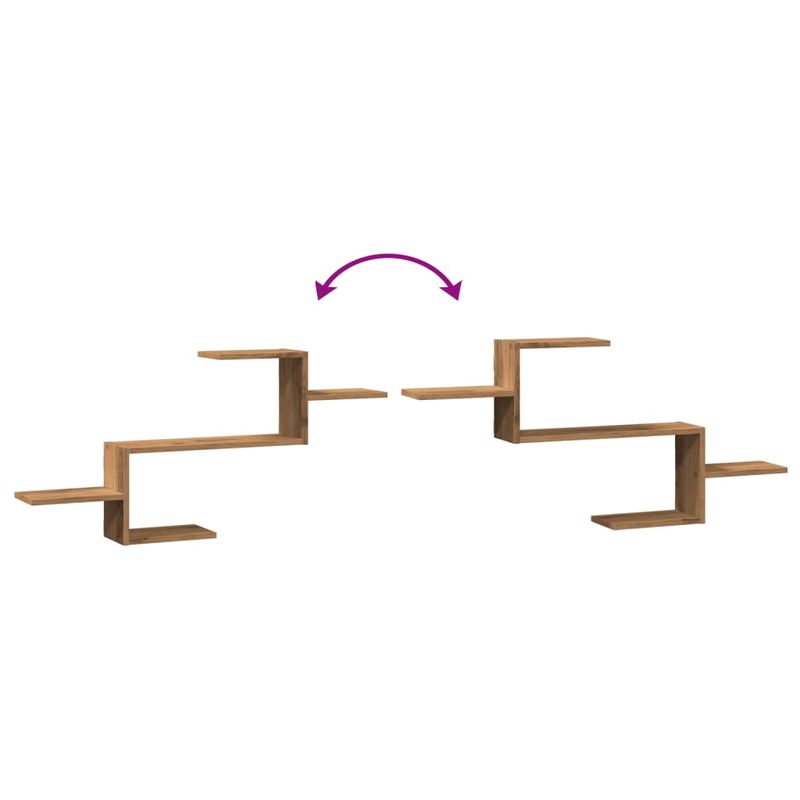 Casa si Gradina - Mobilier - Biblioteci si rafturi - Rafturi - Raft de perete, lemn artizanal, 104x15x49 cm, lemn prelucrat - Infinity.ro