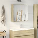 Casa si Gradina - Mobilier - Mobilier baie - Comode baie - Dulap oglinda baie stejar sonoma 64,5x20x66,5 cm lemn prelucrat - Infinity.ro