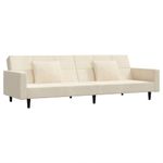 Casa si Gradina - Mobilier - Canapele si coltare - Canapele - Canapea extensibila cu 2 locuri, 2 perne, crem, catifea - Infinity.ro