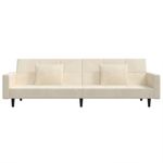 Casa si Gradina - Mobilier - Canapele si coltare - Canapele - Canapea extensibila cu 2 locuri, 2 perne, crem, catifea - Infinity.ro