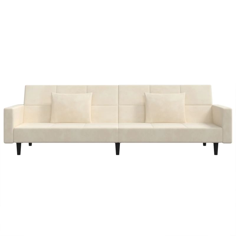 Casa si Gradina - Mobilier - Canapele si coltare - Canapele - Canapea extensibila cu 2 locuri, 2 perne, crem, catifea - Infinity.ro
