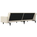 Casa si Gradina - Mobilier - Canapele si coltare - Canapele - Canapea extensibila cu 2 locuri, 2 perne, crem, catifea - Infinity.ro