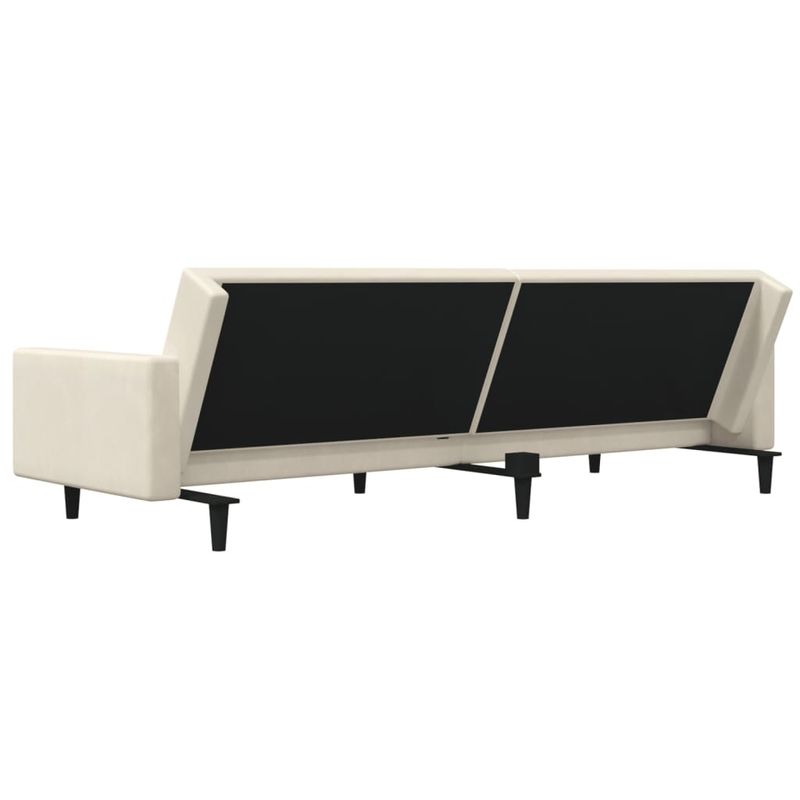 Casa si Gradina - Mobilier - Canapele si coltare - Canapele - Canapea extensibila cu 2 locuri, 2 perne, crem, catifea - Infinity.ro