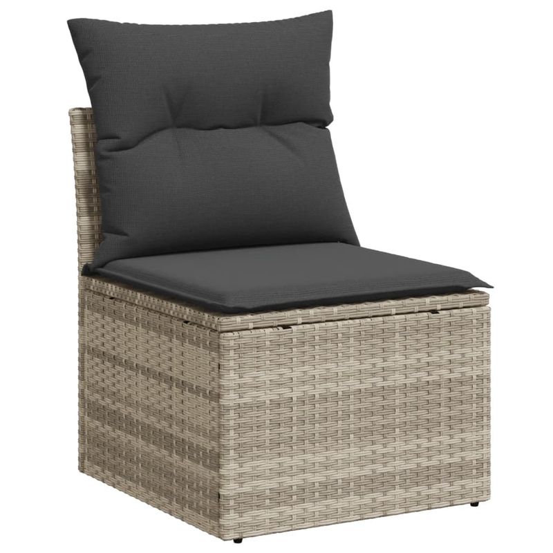 Casa si Gradina - Gradina si terasa - Mobilier exterior - Seturi mobila gradina - Set canapele de gradina cu perne 10 piese gri deschis poliratan - Infinity.ro