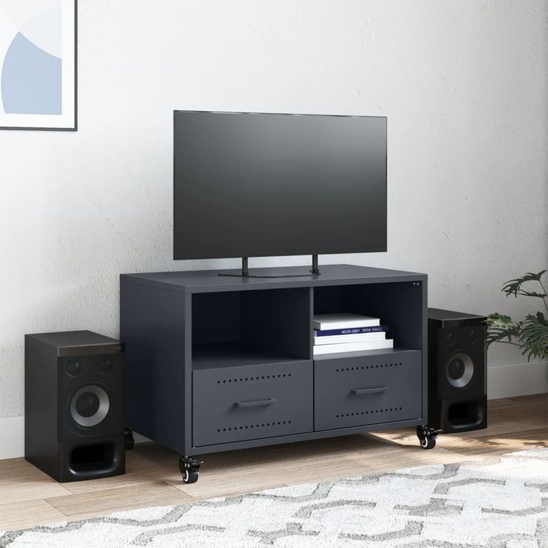 Casa si Gradina - Mobilier - Comode si corpuri - Comode - Dulap TV, antracit, 68x39x43,5 cm, otel laminat la rece - Infinity.ro