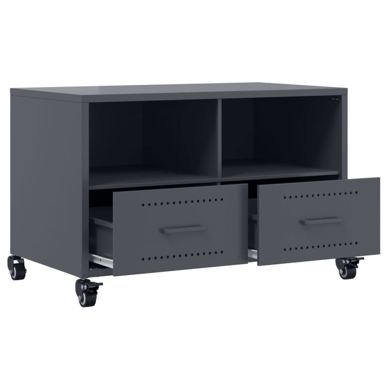 Casa si Gradina - Mobilier - Comode si corpuri - Comode - Dulap TV, antracit, 68x39x43,5 cm, otel laminat la rece - Infinity.ro
