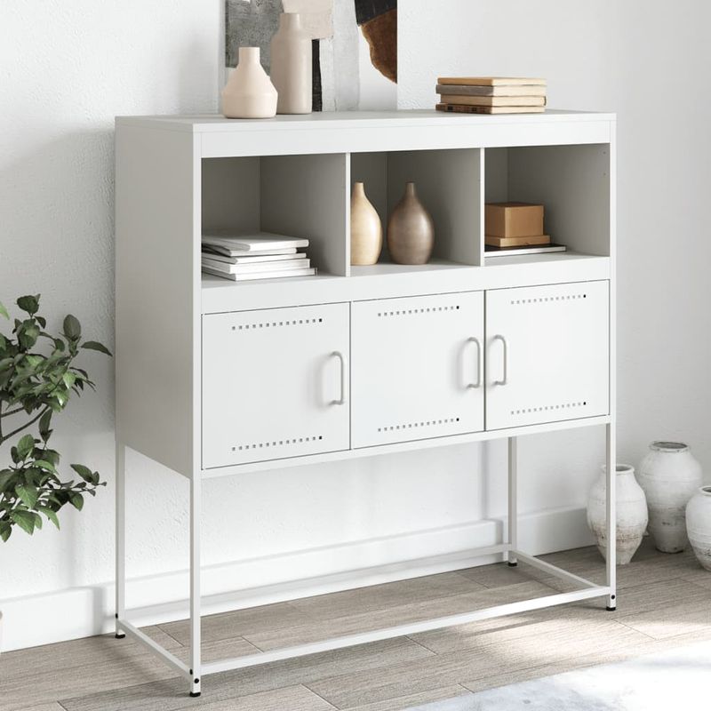 Casa si Gradina - Mobilier - Comode si corpuri - Comode - Dulap, alb, 100,5x39x107 cm, otel laminat la rece - Infinity.ro