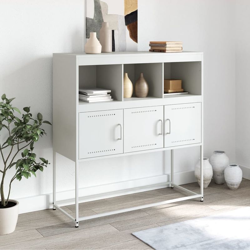 Casa si Gradina - Mobilier - Comode si corpuri - Comode - Dulap, alb, 100,5x39x107 cm, otel laminat la rece - Infinity.ro