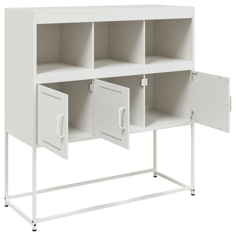Casa si Gradina - Mobilier - Comode si corpuri - Comode - Dulap, alb, 100,5x39x107 cm, otel laminat la rece - Infinity.ro