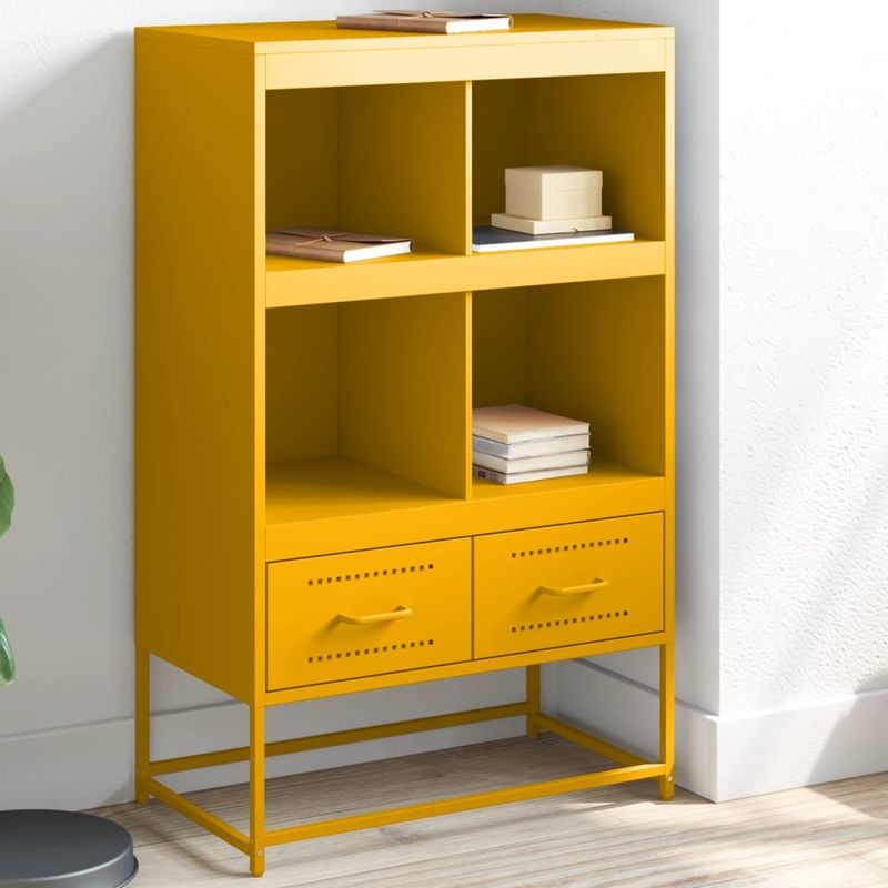 Casa si Gradina - Mobilier - Comode si corpuri - Corpuri bucatarie - Dulap inalt, galben mustar, 68,5x39x111,5 cm, otel laminat rece - Infinity.ro