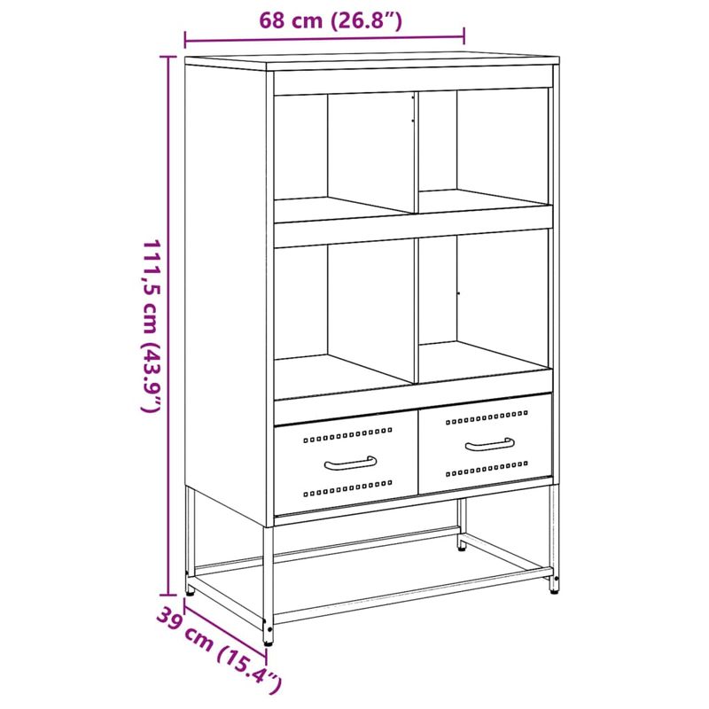 Casa si Gradina - Mobilier - Comode si corpuri - Corpuri bucatarie - Dulap inalt, galben mustar, 68,5x39x111,5 cm, otel laminat rece - Infinity.ro