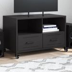 Casa si Gradina - Mobilier - Comode si corpuri - Comode - Dulap TV, negru, 68x39x43,5 cm, otel laminat la rece - Infinity.ro