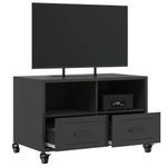 Casa si Gradina - Mobilier - Comode si corpuri - Comode - Dulap TV, negru, 68x39x43,5 cm, otel laminat la rece - Infinity.ro